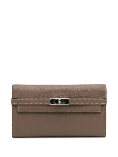 Pre-owned Hermes 2015 Chevre Mysore Kelly Longue Wallet Long Wallets