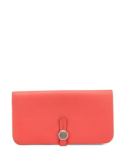 Pre-owned Hermes 2015 Clemence Dogon Wallet Long Wallets