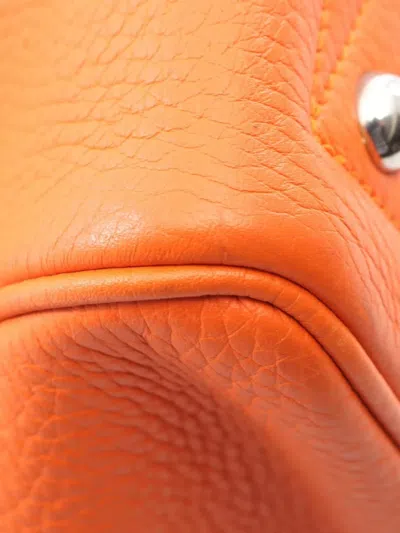 Pre-owned Hermes 2015 Clemence Victoria Ii 35 Handbag In Orange