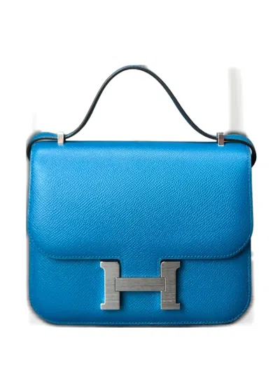Pre-owned Hermes 2015 Constance 18 Cross Body Bag In Blue