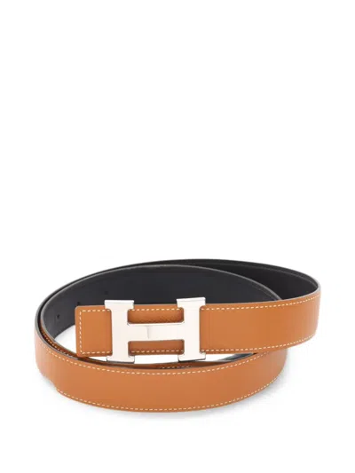 Pre-owned Hermes 2015 Constance Reversible Belt In Brown