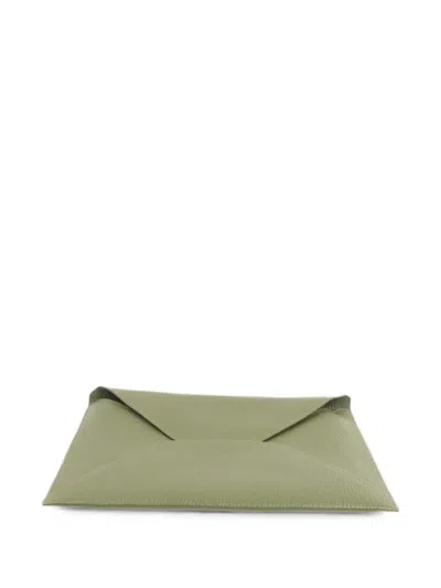 Pre-owned Hermes 2015 Envelope Trio Clutch Bag In Green