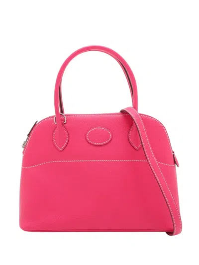 Pre-owned Hermes 2015 Epsom Bolide 27 Satchel In Pink
