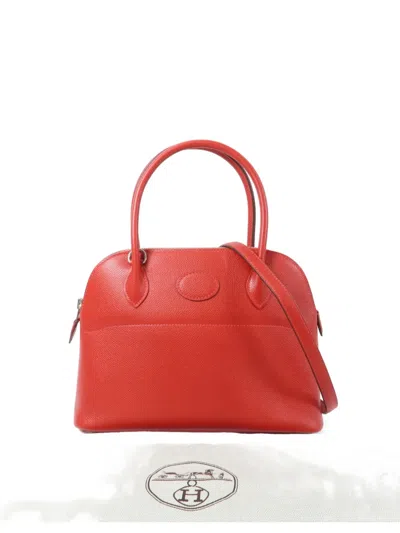 Pre-owned Hermes 2015 Epsom Bolide 27 Shoulder Bag In Red