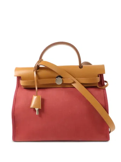 Pre-owned Hermes 2015 Herbag Pm Handbag In Red