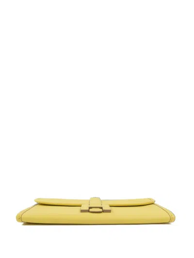 Pre-owned Hermes 2015 Jige Duo Clutch Bag In Yellow