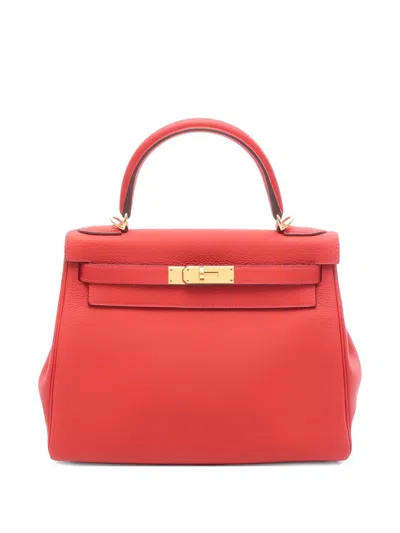 Pre-owned Hermes 2015 Kelly 28 Tote Bag In Red