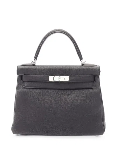 Pre-owned Hermes 2015 Kelly 28 Two-way Handbag In Black
