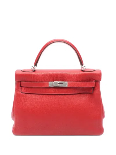 Pre-owned Hermes 2015 Kelly 32 Handbag In Red
