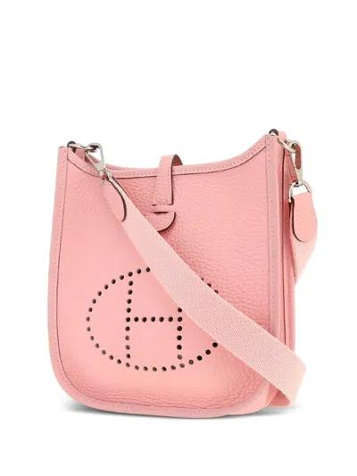 Pre-owned Hermes 2015 Mini Evelyne Shoulder Bag In Pink