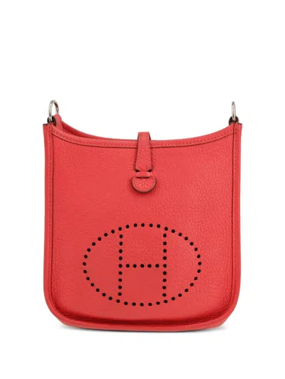 Pre-owned Hermes 2015 Mini Evelyne Shoulder Bag In Red