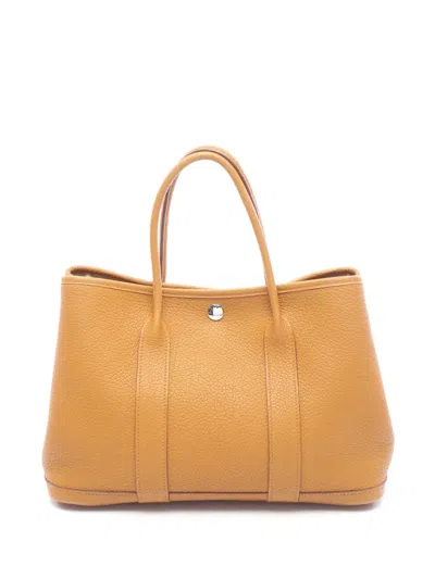 Pre-owned Hermes 2015 Negonda Garden Party 30 Tote Bag In Brown