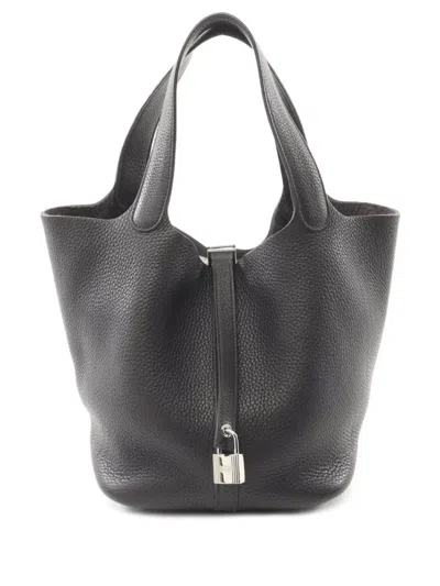 Pre-owned Hermes 2015 Picotane Lock Mm Tote Bag In Black