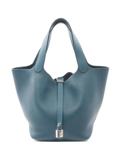 Pre-owned Hermes 2015 Picotin Handbag In Blue