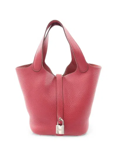 Pre-owned Hermes 2015 Picotin Lock Pm Tote Bag In Red