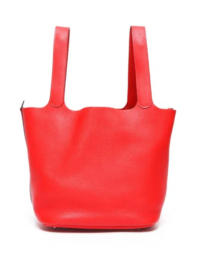 Pre-owned Hermes 2015 Picotin Lock Pm Tote Bag In Red
