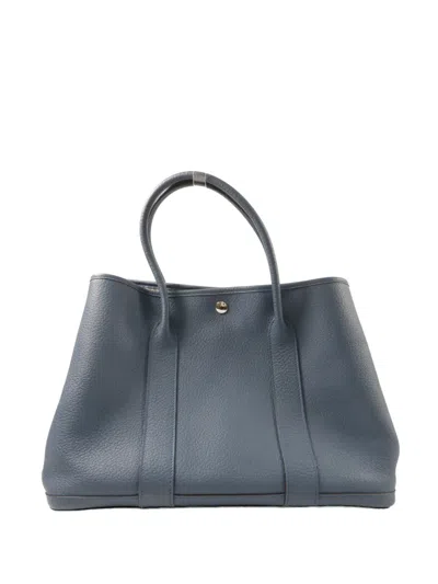 Pre-owned Hermes 2015 Pm Garden Party Tote Bag In Blue