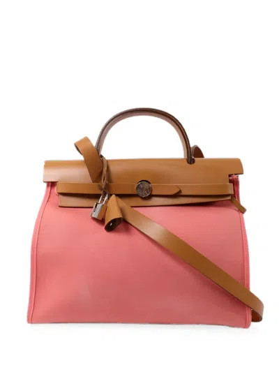 Pre-owned Hermes 2015 Pm Herbag 2way Tote Handbag In Pink