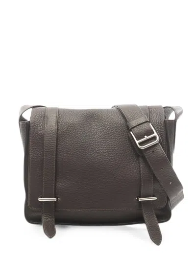 Pre-owned Hermes 2015 Steep Caporal 27 Shoulder Bag In Brown