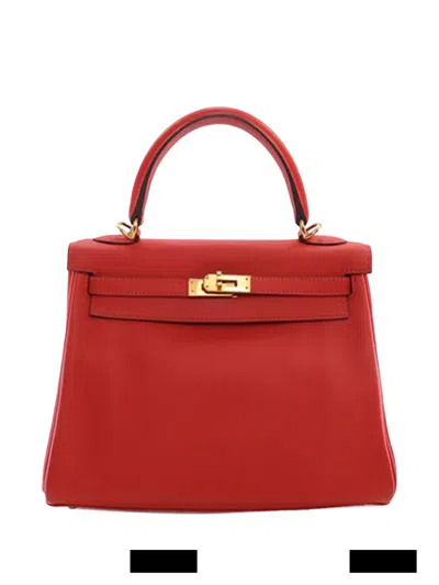 Pre-owned Hermes 2015 Swift Kelly Ii Retourne 25 Satchel In Red
