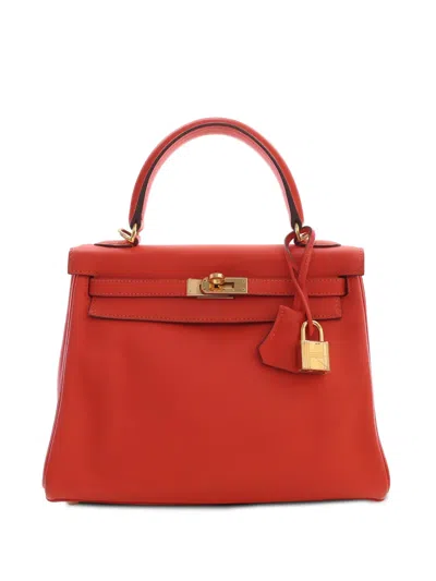 Pre-owned Hermes 2015 Swift Kelly Ii Retourne 25 Satchel In Red