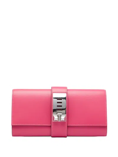 Pre-owned Hermes 2015 Tadelakt Medor 23 Clutch Bag In Pink