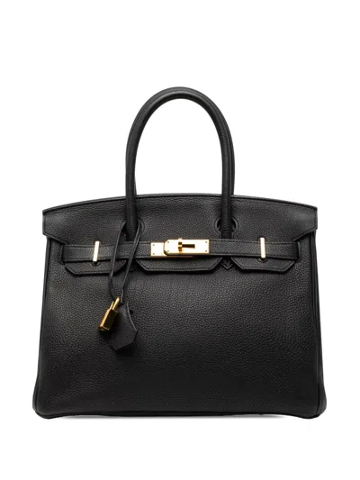 Pre-owned Hermes 2015 Togo Birkin Retourne 30 Handbag In Black