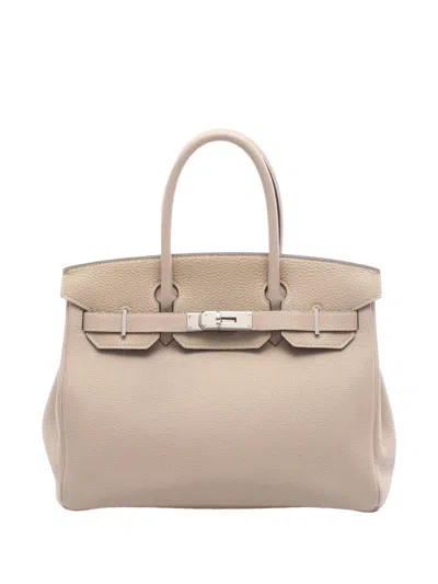 Pre-owned Hermes 2015 Togo Birkin Retourne 30 Handbag In Brown