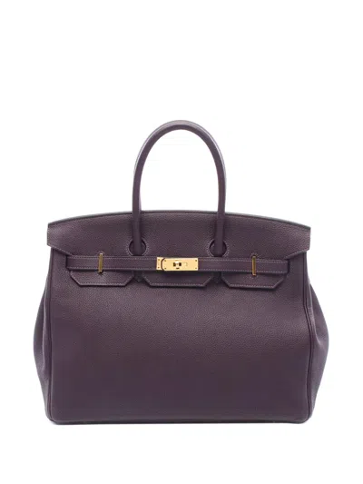 Pre-owned Hermes 2015 Togo Birkin Retourne 35 Handbag In Purple