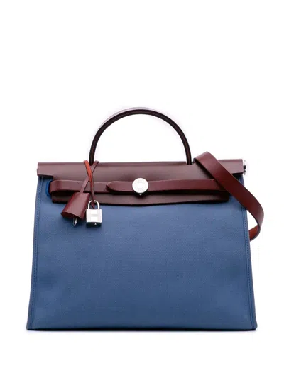Pre-owned Hermes 2015 Toile Herbag Zip 31 Satchel In Red