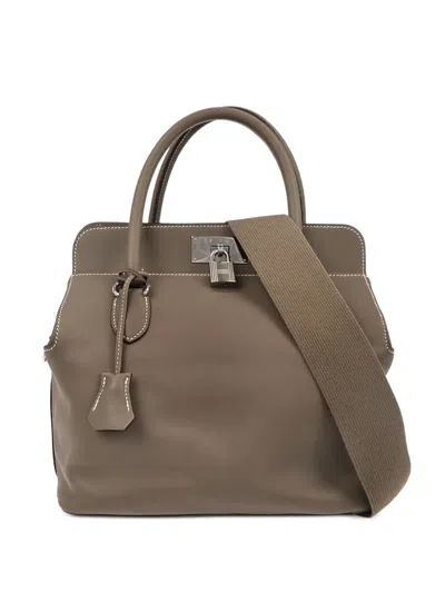 Pre-owned Hermes 2015 Top Handle Leather Handbag In Brown