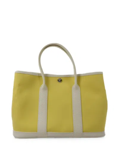 Pre-owned Hermes 2015 Tpm Garden Party Tote Bag In Yellow