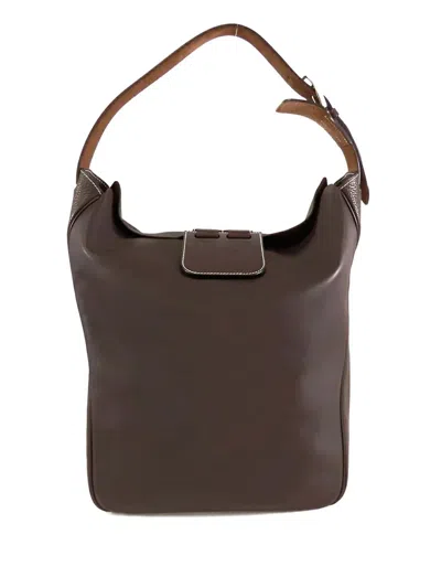 Pre-owned Hermes 2015 Vache Hunter And Taurillon Swift Virevolte 29 Shoulder Bag In Brown