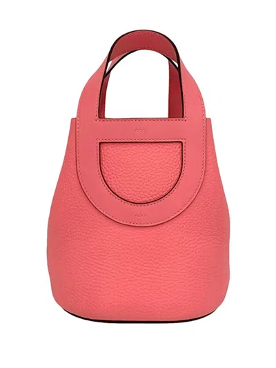 Pre-owned Hermes 2015-2026 Clemence And Swift In The Loop 18 Handbag In Pink