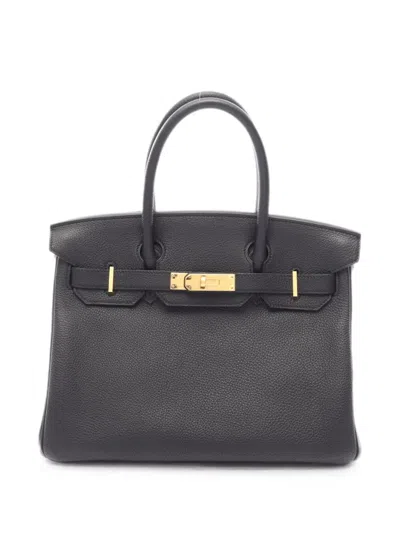 Pre-owned Hermes 2016 30 Birkin Togo Handbag In Black
