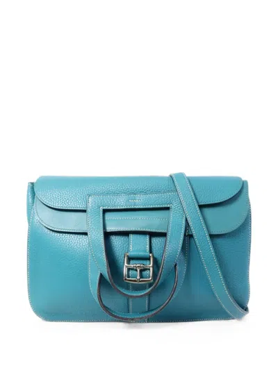 Pre-owned Hermes 2016 31 Halzan Tote Bag In Blue