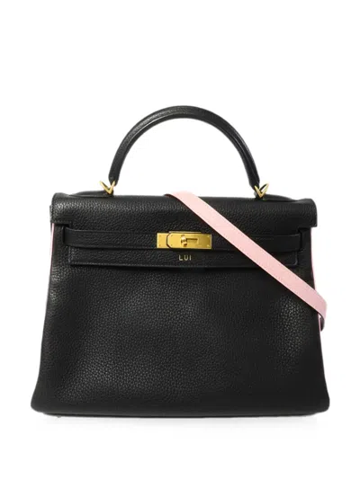 Pre-owned Hermes 2016 32 Kelly Togo-leather Tote Bag In Black