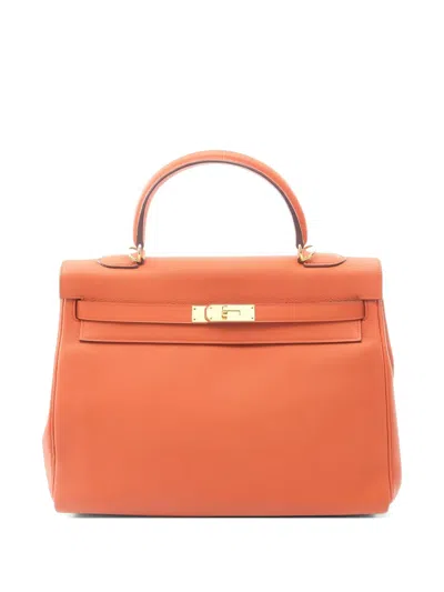 Pre-owned Hermes 2016 35 Kelly Bag In Orange