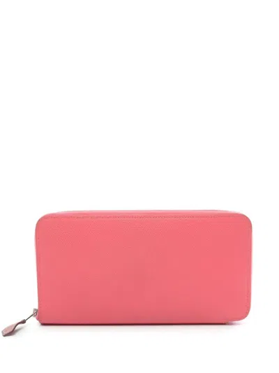 Pre-owned Hermes 2016 Azap Long Zip-around Wallet In Pink