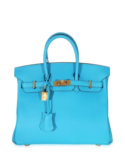 Pre-owned Hermes 2016  Birkin 25 Handbag In Blue