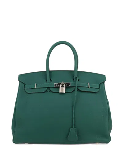 Pre-owned Hermes 2016 Birkin 35 Handbag In Green