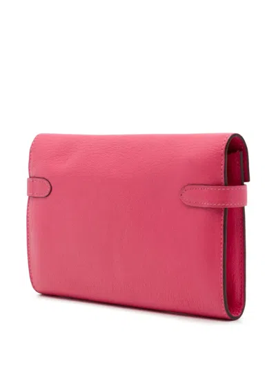 Pre-owned Hermes 2016 Chevre Mysore Kelly Longue Wallet Long Wallets In Pink