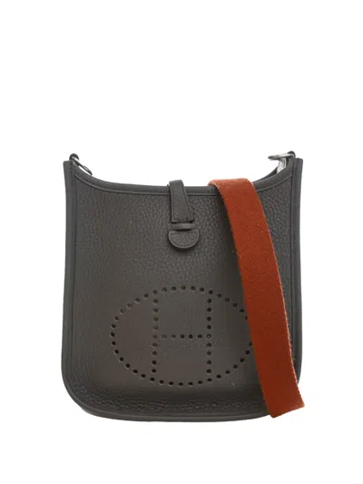 Pre-owned Hermes 2016 Clemence Evelyne 16 Amazone Satchel In Gray