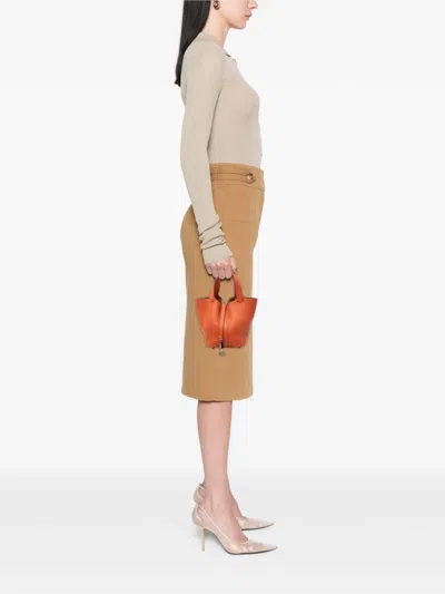 Pre-owned Hermes 2016 Clemence Picotin Lock 18 Handbag In Orange