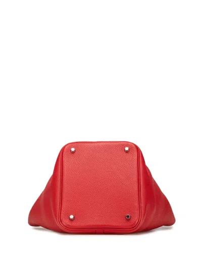 Pre-owned Hermes 2016 Clemence Picotin Lock 22 Handbag In Red