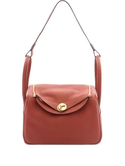 Pre-owned Hermes 2016 Cuible Leather Shoulder Bag In Orange