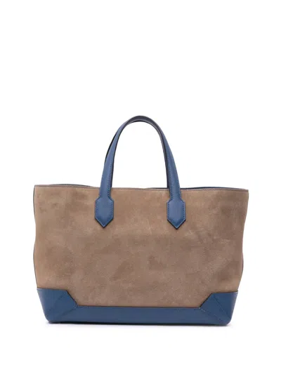 Pre-owned Hermes 2016 Doblis Suede And Epsom Maxibox Cabas 30 Tote Bag In Brown