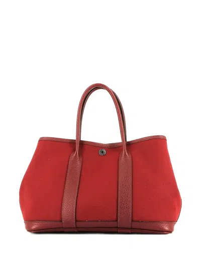 Pre-owned Hermes 2016 Garden Party Tote Bag In Red