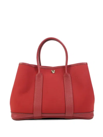 Pre-owned Hermes 2016 Garden Party Tpm Tote Bag In Red