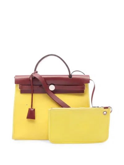 Pre-owned Hermes 2016 Herbag Zip Pm Tote Bag In Yellow